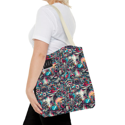 Urban Graffiti Fusion Eclectic Street Art Meets Modern Tech Culture Tote Bag - 8404 Design-50