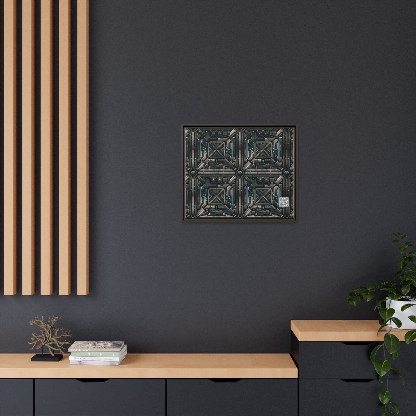 Tech Noir Futuristic Tech Aesthetic with a Dark Twist Matte Canvas, Framed (multi-color) - 8404 Design-59 B