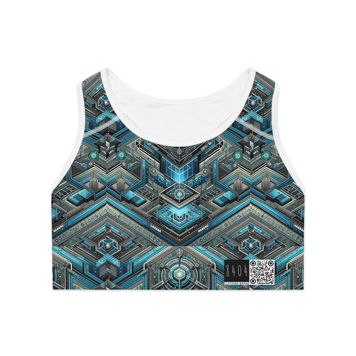 Tech-Infused Futurism Sleek Tech Edge Sports Bra - 8404 Design-49