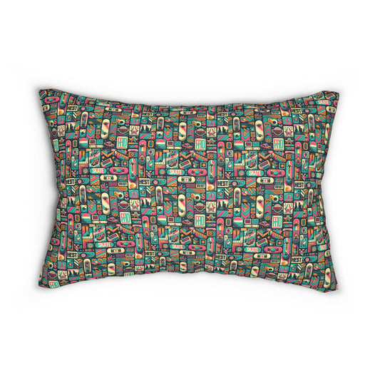 Skate Culture Revival Urban Retro Cool Spun Polyester Lumbar Pillow - 8404 Design-61 S