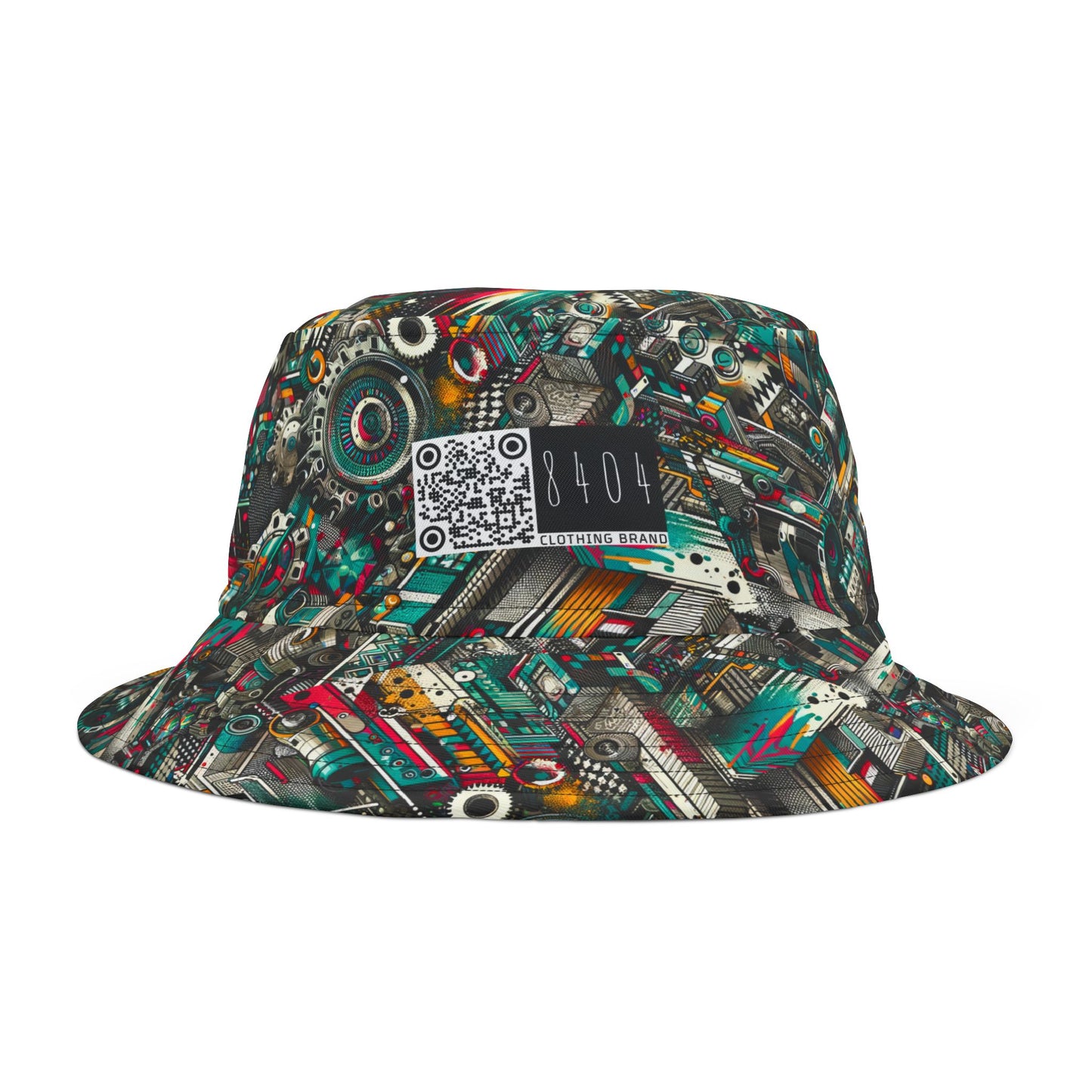 Urban Graffiti Fusion Eclectic Street Art Meets Modern Tech Culture Bucket Hat - 8404 Design-51