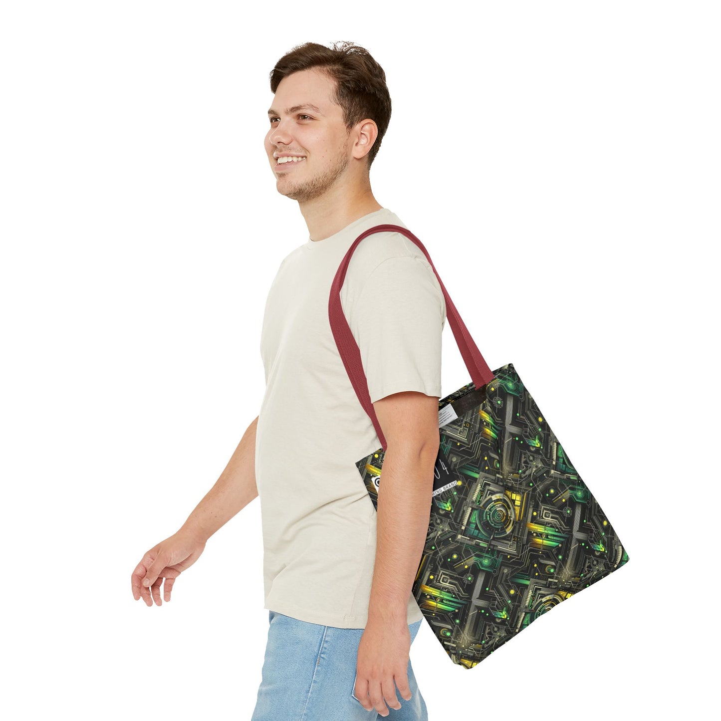 Tech Noir Graphics Tech-Inspired Streetwear Tote Bag - 8404 Design-57