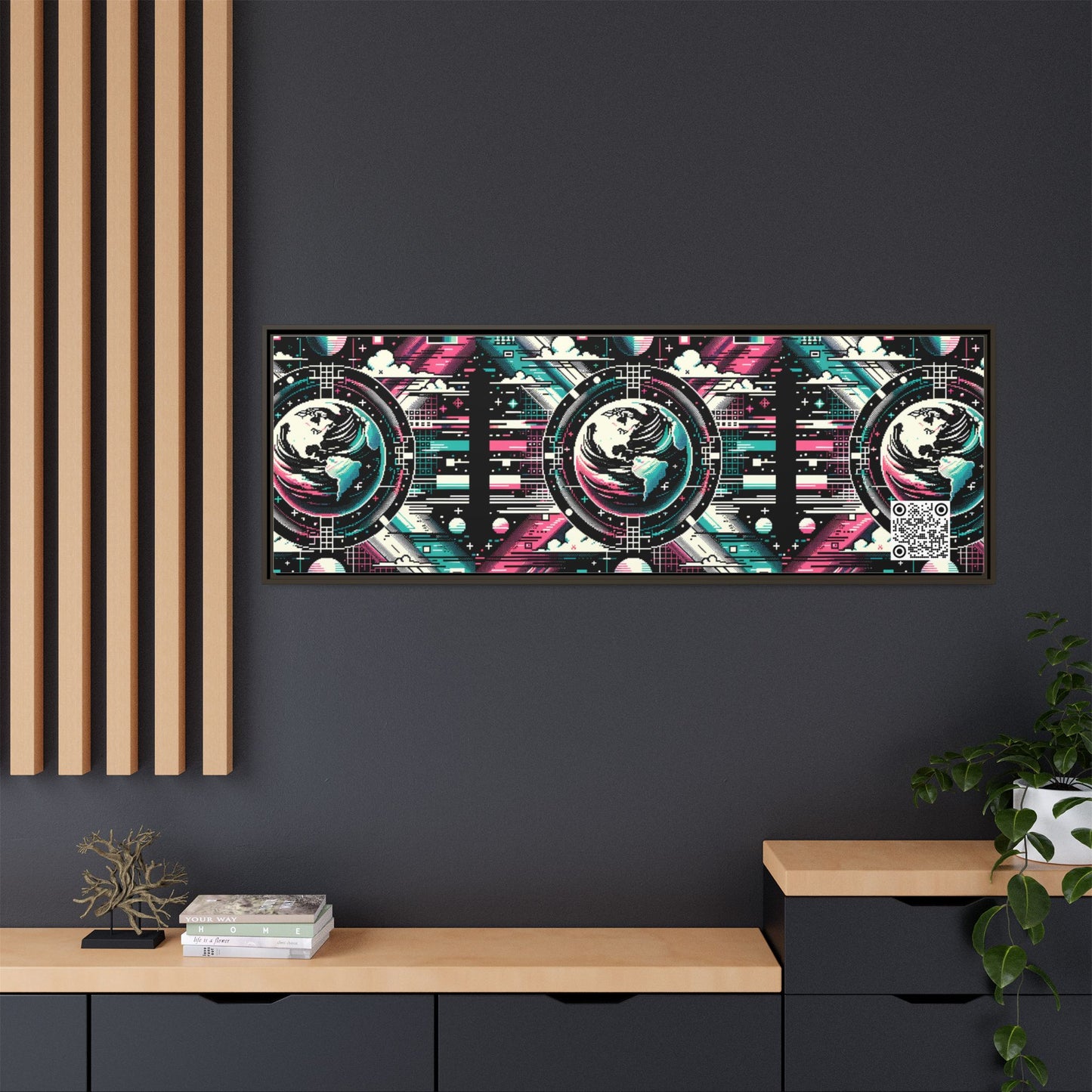 Digital Artistry Digital-native Streetwear Matte Canvas, Framed (multi-color) - 8404 Design-62 B