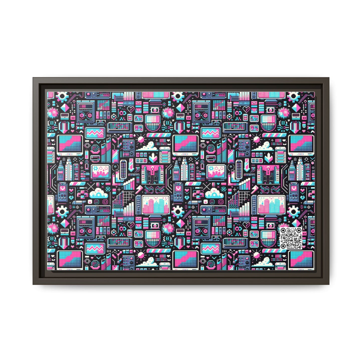 Digital Rebellion Youthful Streetwear with a Rebellious Digital Twist Matte Canvas, Framed (multi-color) - 8404 Design-71 B