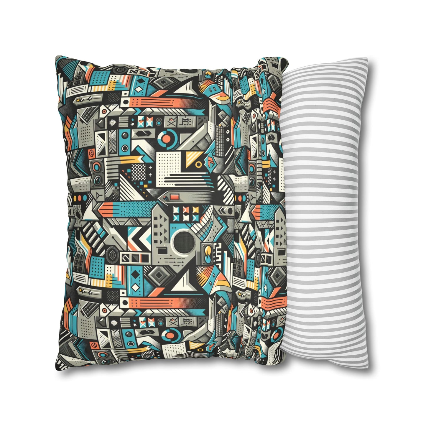 Digital Street Art Urban Street Style Faux Suede Square Pillowcase - 8404 Design-81