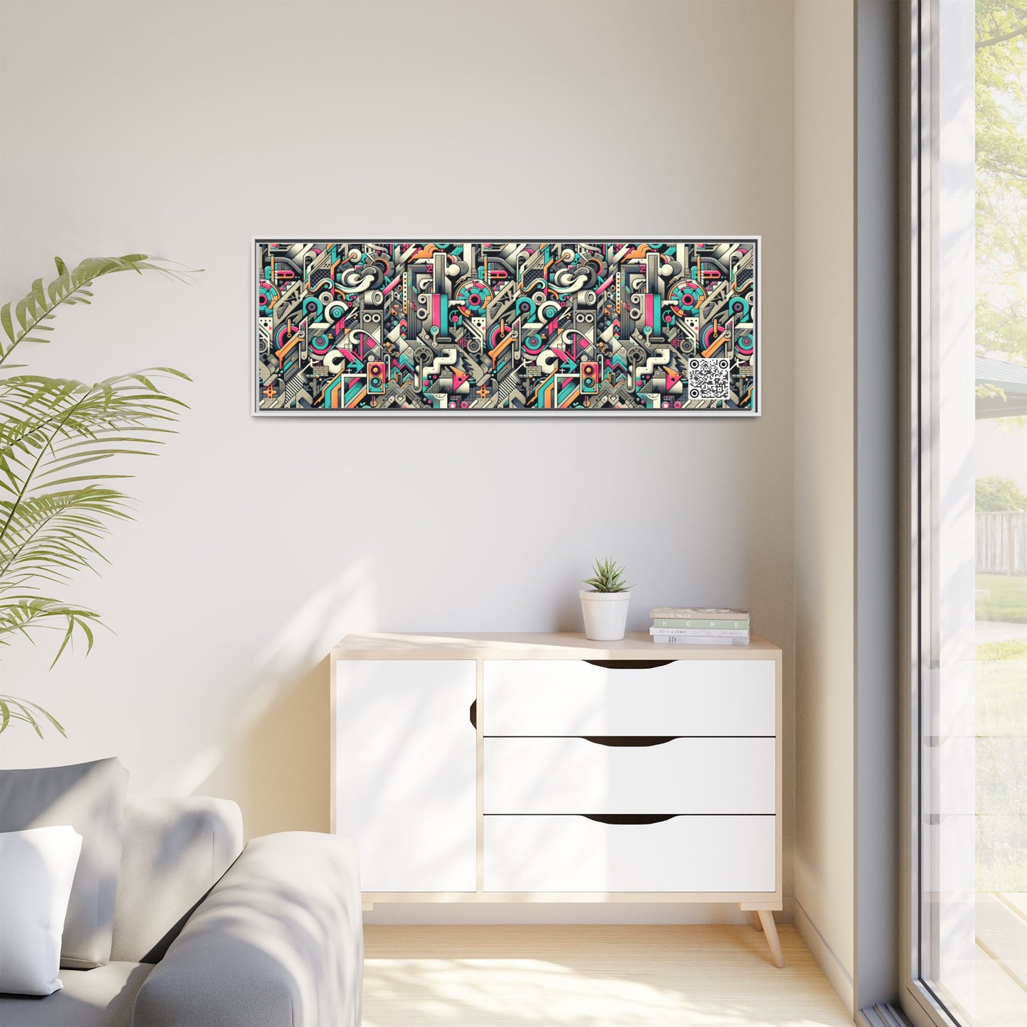 Digital Street Art Urban Street Style Matte Canvas, Framed (multi-color) - 8404 Design-74 B