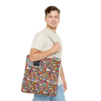 Neon Pop Playful Pop Culture Mashup Tote Bag - 8404 Design-62