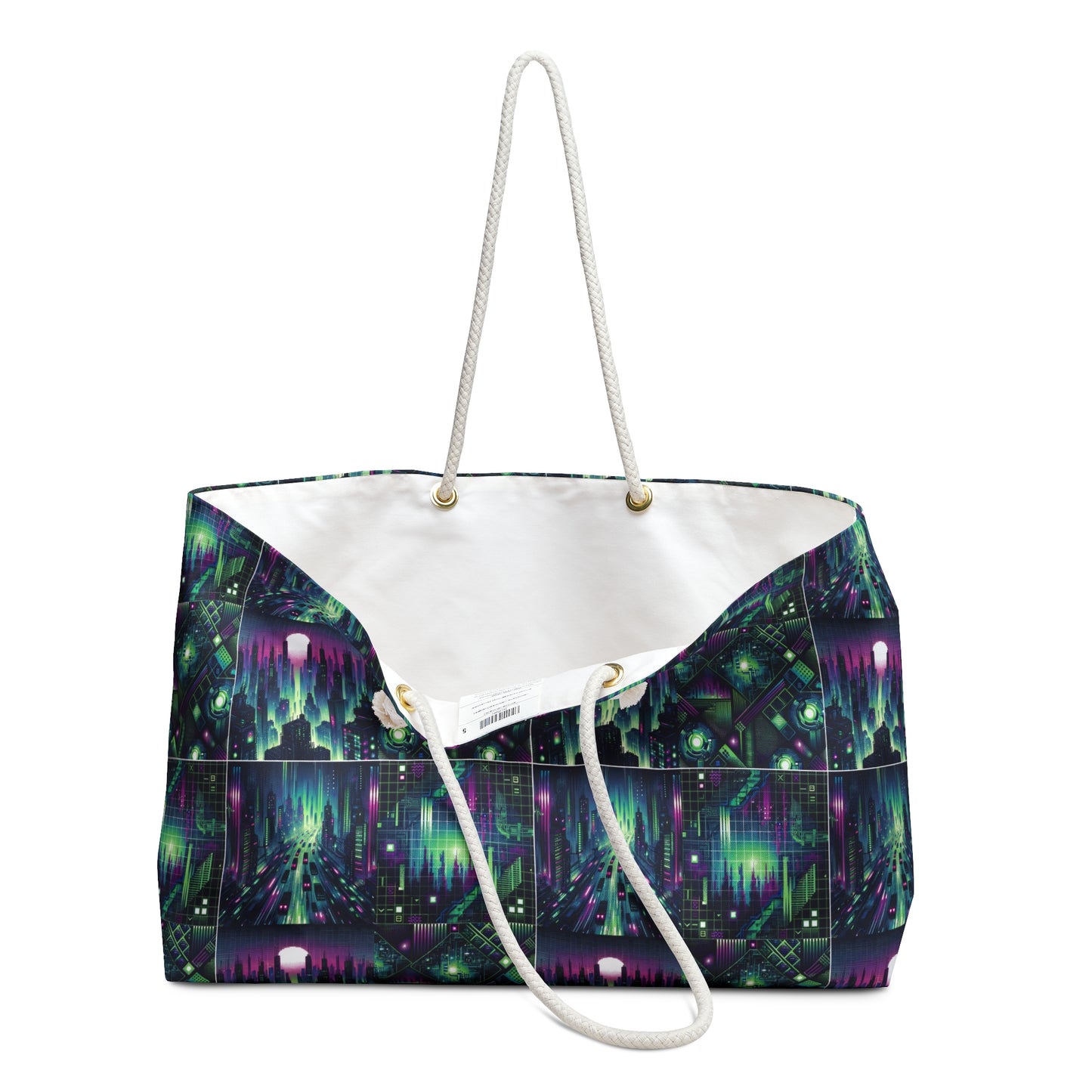 Tech Noir Aesthetics Tech-Forward Urban Dystopia Weekender Bag - 8404 Design-54