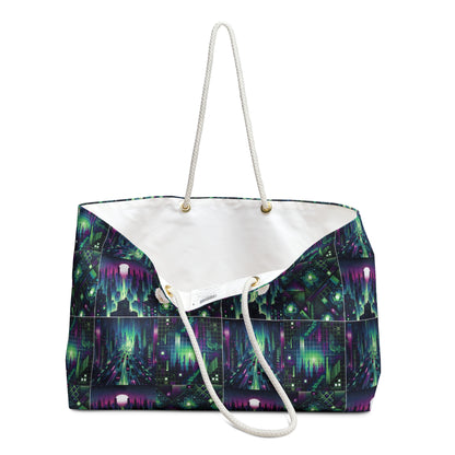 Tech Noir Aesthetics Tech-Forward Urban Dystopia Weekender Bag - 8404 Design-54