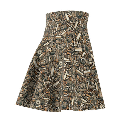 Graphic Workwear Capsule Artisanal Workwear Fusion Women's Skater Skirt - 8404 Design-57