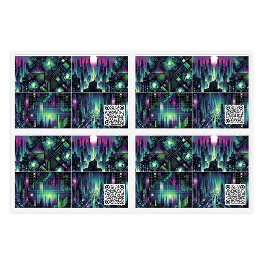 Tech Noir Aesthetics Tech-Forward Urban Dystopia Sticker Sheets - 8404 Design-54