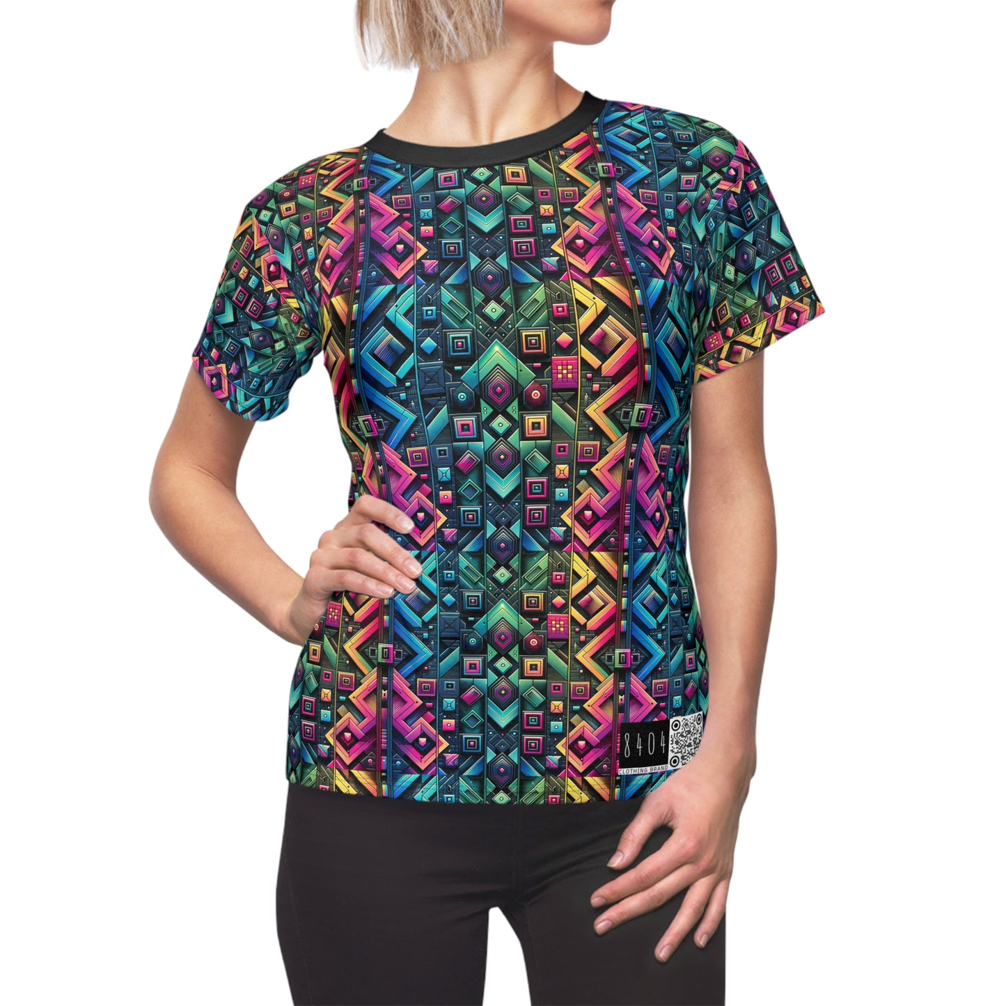 Tech-Inspired Graphics Cyberpunk Cool Women's Cut & Sew Tee - 8404 Design-58