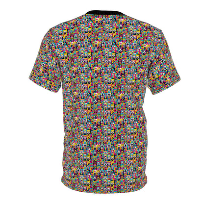 Neon Pop Playful Pop Culture Mashup Unisex Cut & Sew Tee - 8404 Design-60