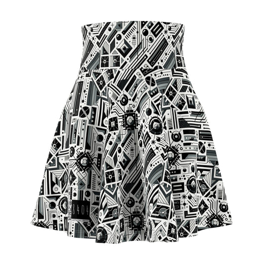 Digital Minimalism Minimalist Tech Women's Skater Skirt - 8404 Design-62