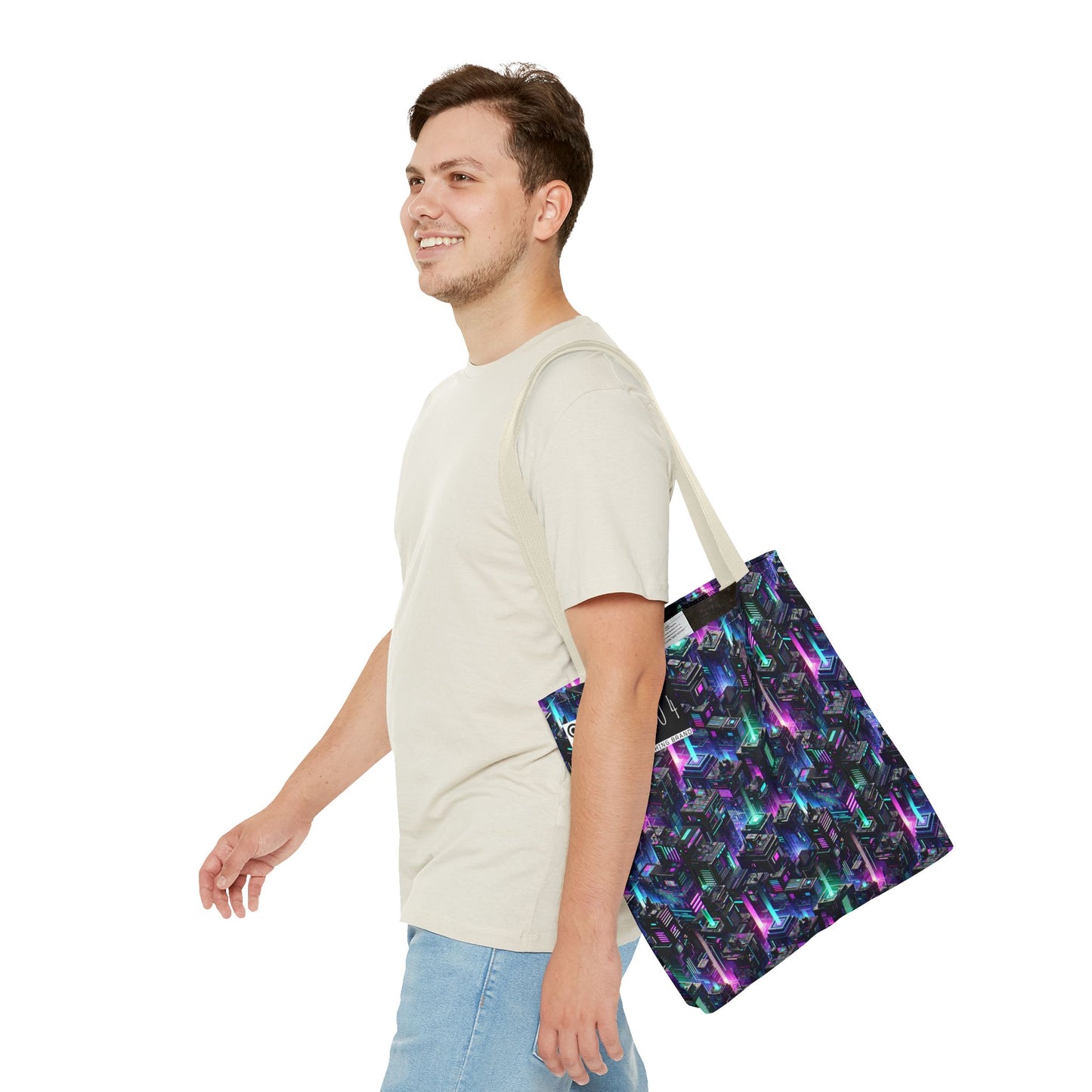 Tech Noir Graphics Futuristic Tech Aesthetics Tote Bag - 8404 Design-55