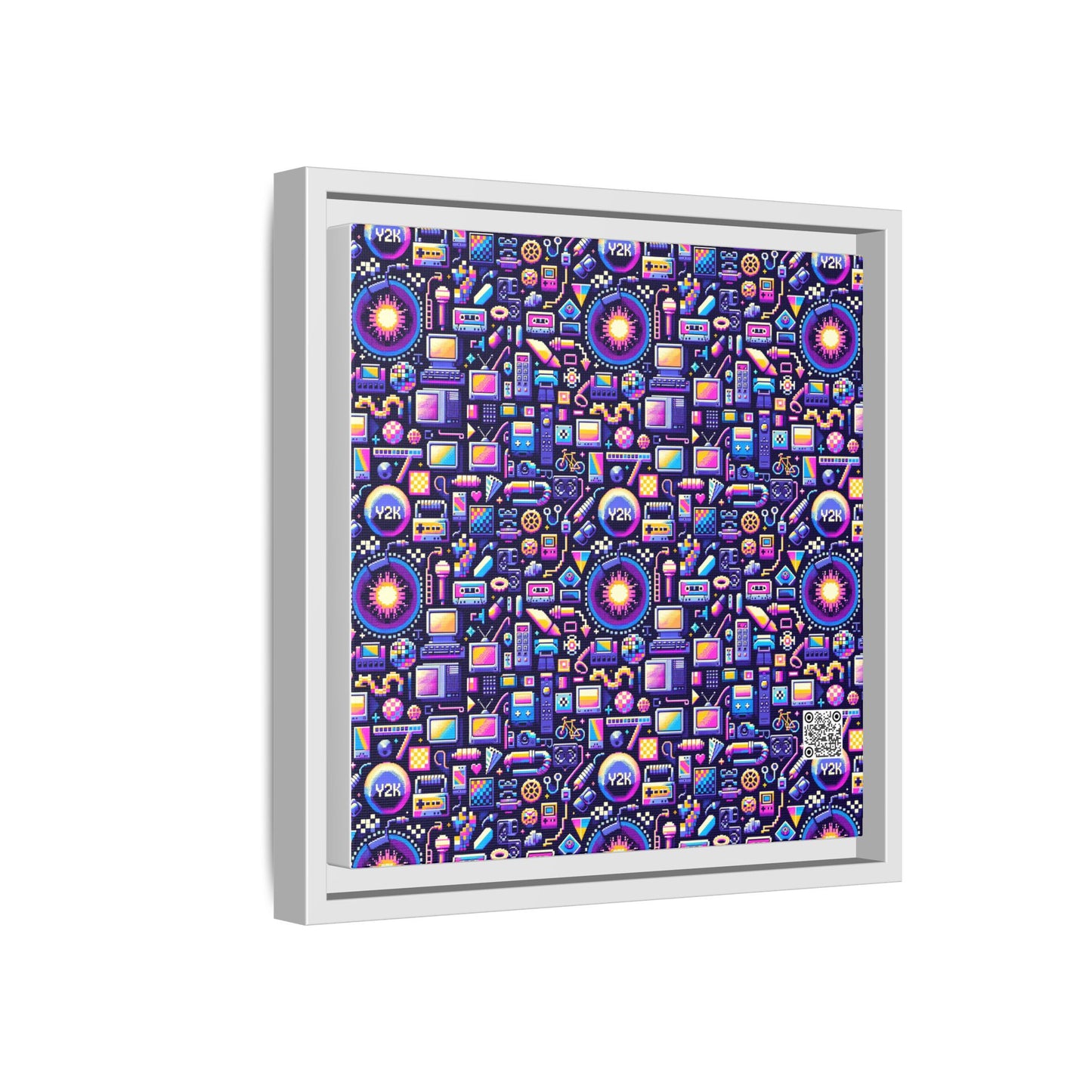 Digital Nostalgia Modern Retro Fusion Matte Canvas, Framed (multi-Color) - 8404 Design-64 B