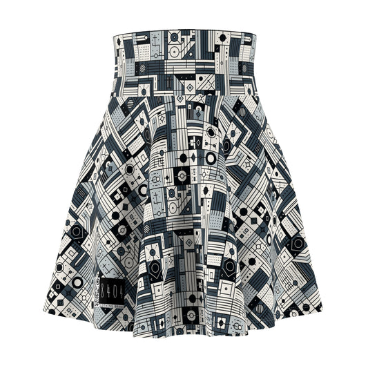 Digital Minimalism Minimalist Tech Women's Skater Skirt - 8404 Design-49