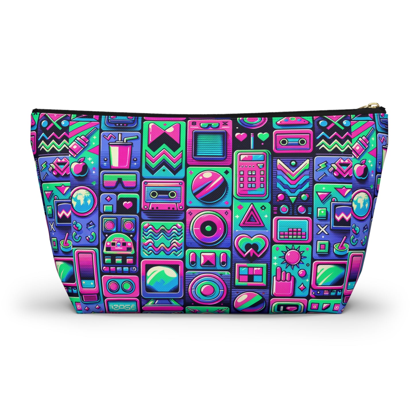 Neon Retro Revival Retro Futurism Accessory Pouch W T-bottom - 8404 Design-60