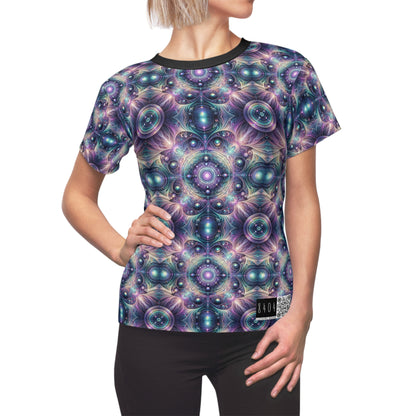 Iridescent Tech Fusion Tech-Forward Streetwear Women's Cut & Sew Tee - 8404 Design-61