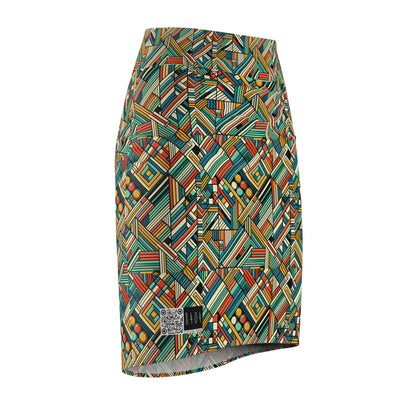 Abstract Graphic Art Modern Artistic Expression Women's Pencil Skirt - 8404 Design-67