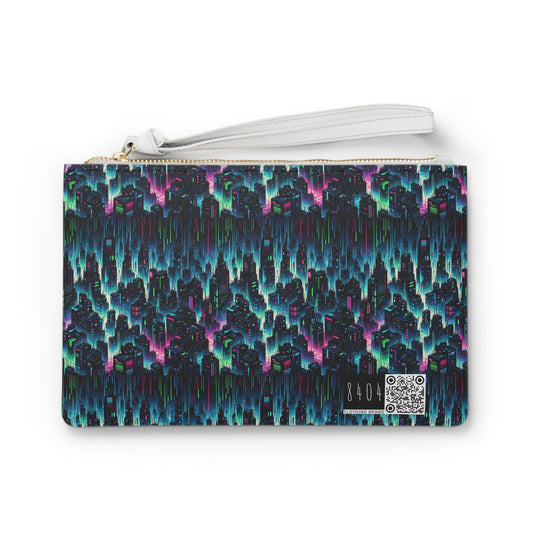 Tech Noir Graphics Cyberpunk Tech Aesthetic Clutch Bag - 8404 Design-53