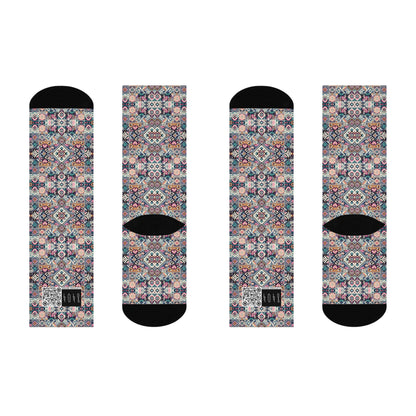 Digital Artisanal Fusion Digital Artisanal Cushioned Crew Socks - 8404 Design-65