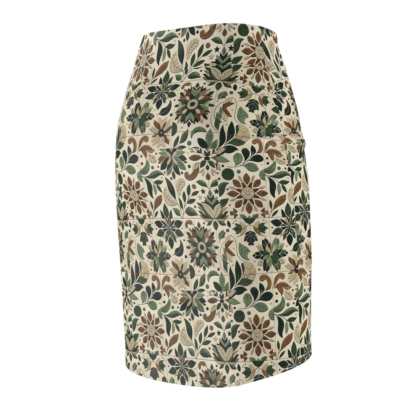 Streetwear Sustainability Environmentally Conscious Streetwear with a Natural Aesthetic Women's Pencil Skirt - 8404 Design-56