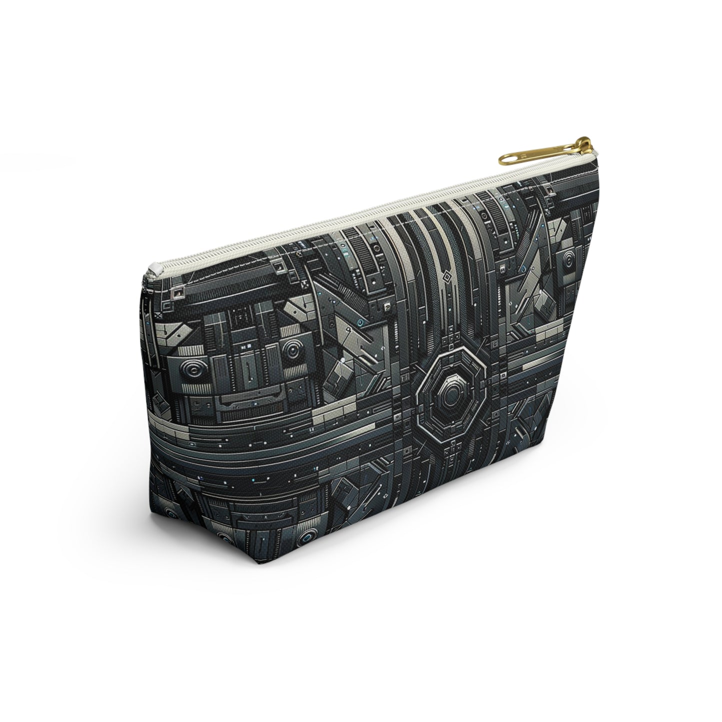 Tech Noir Futuristic Tech Aesthetic with a Dark Twist Accessory Pouch W T-bottom - 8404 Design-68