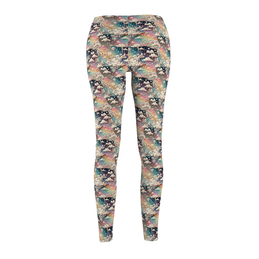 Digital Dreamland Whimsical and Nostalgic Streetwear With a Digital Twist Women's Cut & Sew Casual Leggings - 8404 Design-52