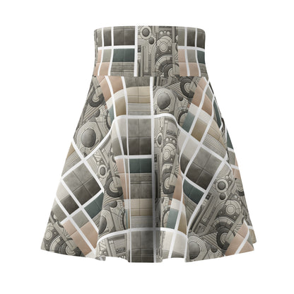 Tech Utility Chic Tech-Forward Minimalist Women's Skater Skirt - 8404 Design-59