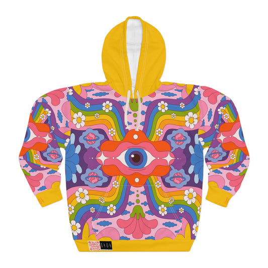 8404's Unisex Adult "the Eye of Trance in Yellow" Fashion Pullover Hoodie