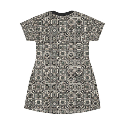 Cyber Garden Party Tech Garden Extravaganza T-Shirt Dress - 8404 Design-45