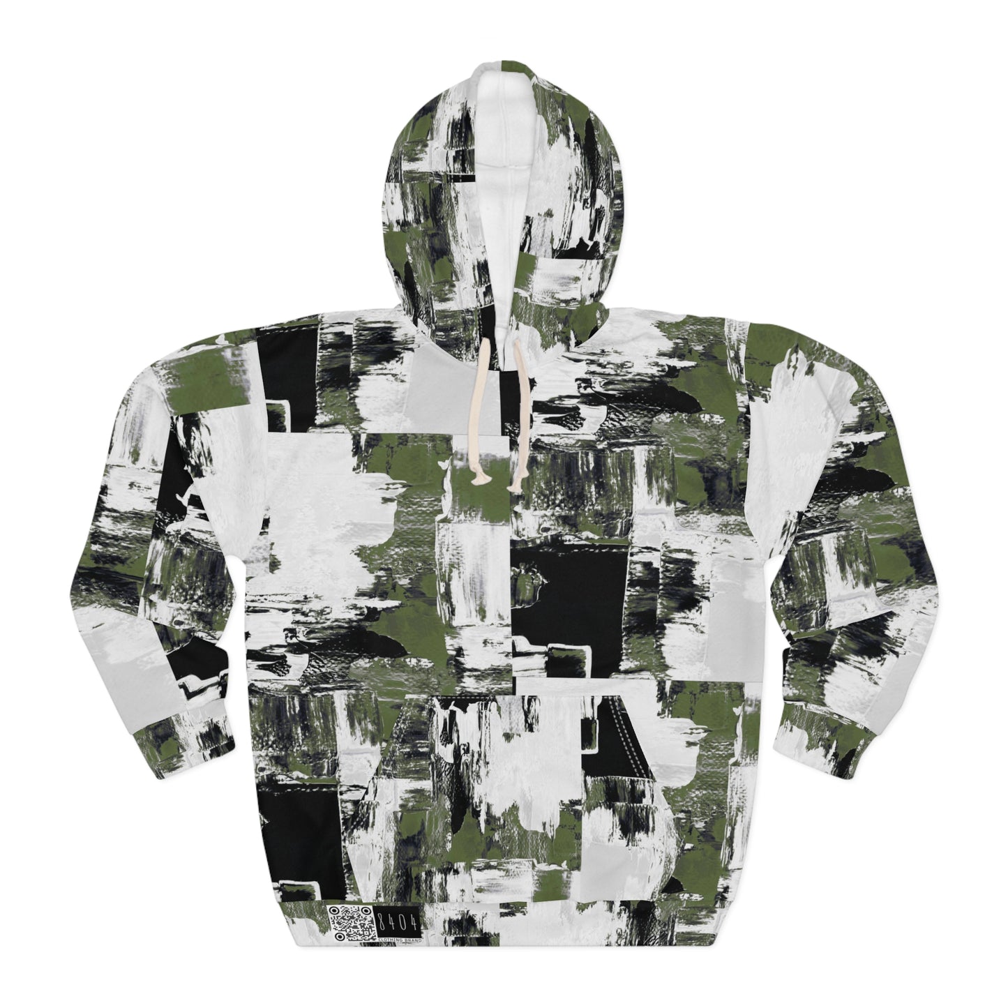 8404 Unisex Adult "Green Camo Abstract" Fashion Pullover Hoodie