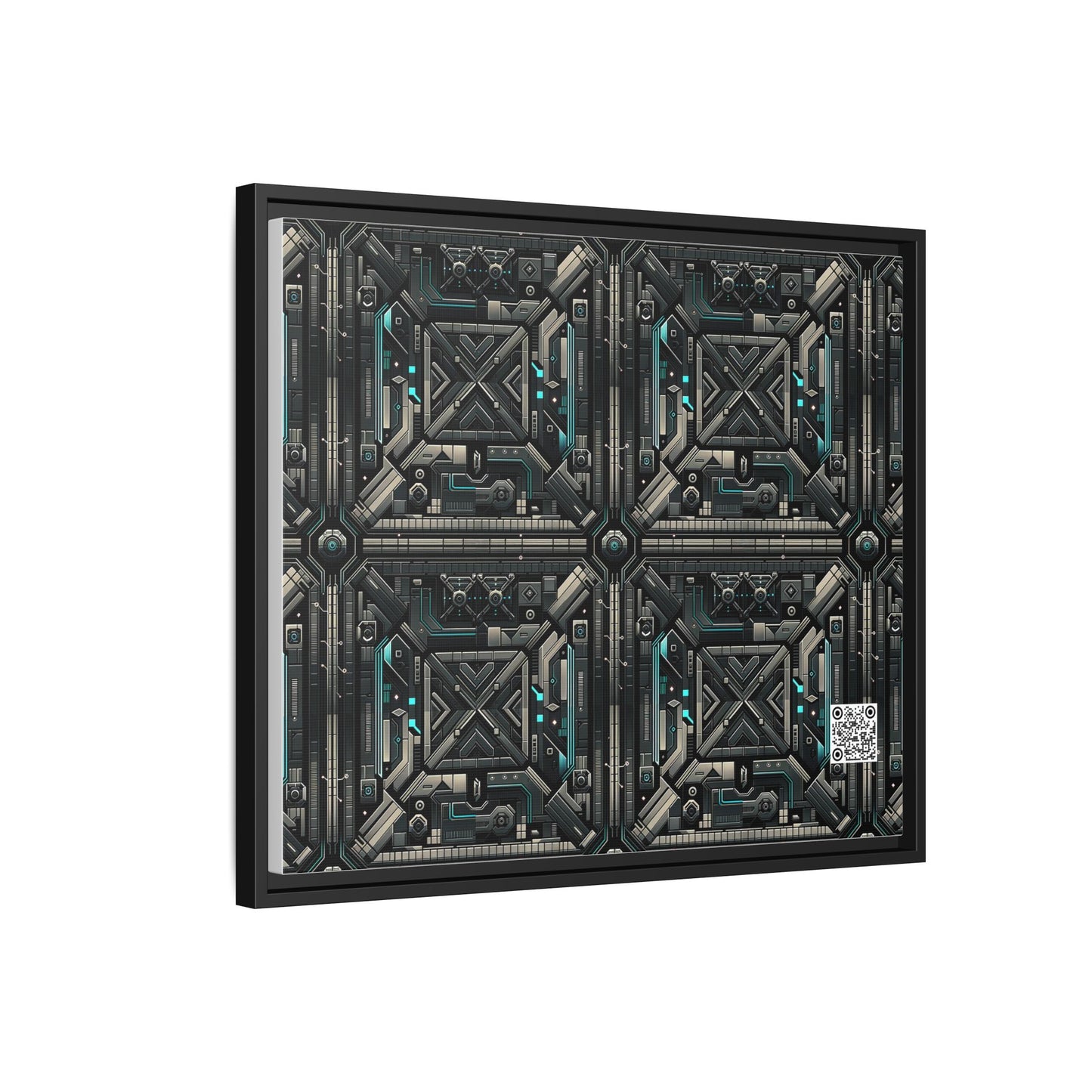 Tech Noir Futuristic Tech Aesthetic with a Dark Twist Matte Canvas, Framed (multi-color) - 8404 Design-59 B