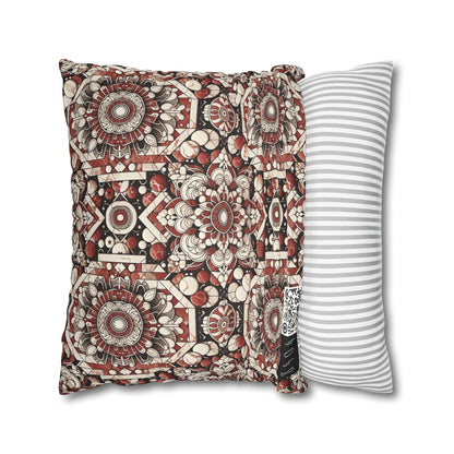 Neo Jomon Sculptural Aesthetics Artisanal Streetwear Faux Suede Square Pillowcase - 8404 Design-55