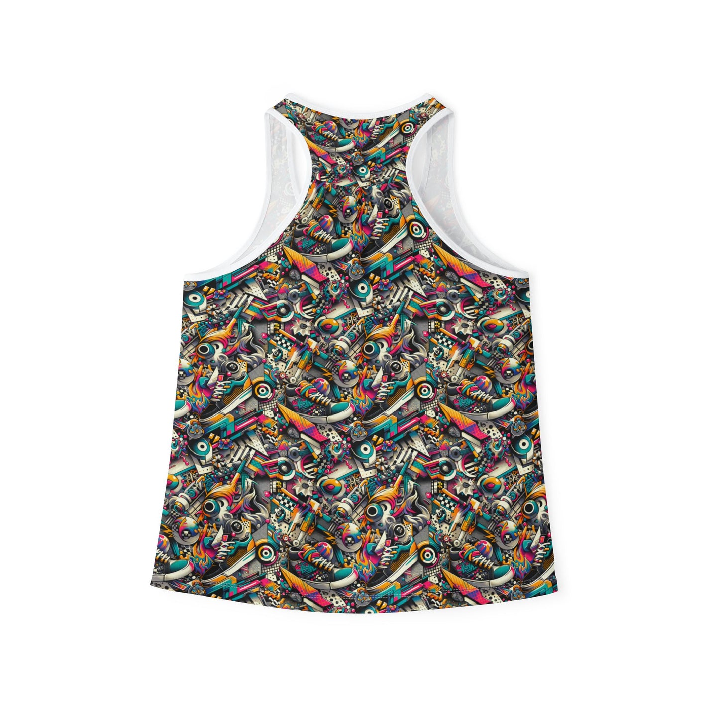 Urban Graffiti Fusion Eclectic Street Art Meets Modern Tech Culture Women's Tank Top - 8404 Design-55