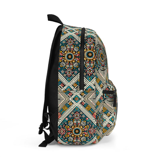 Cultural Fusion Tech Blend of Cultural Heritage With Tech-Inspired Elements Backpack - 8404 Design-64