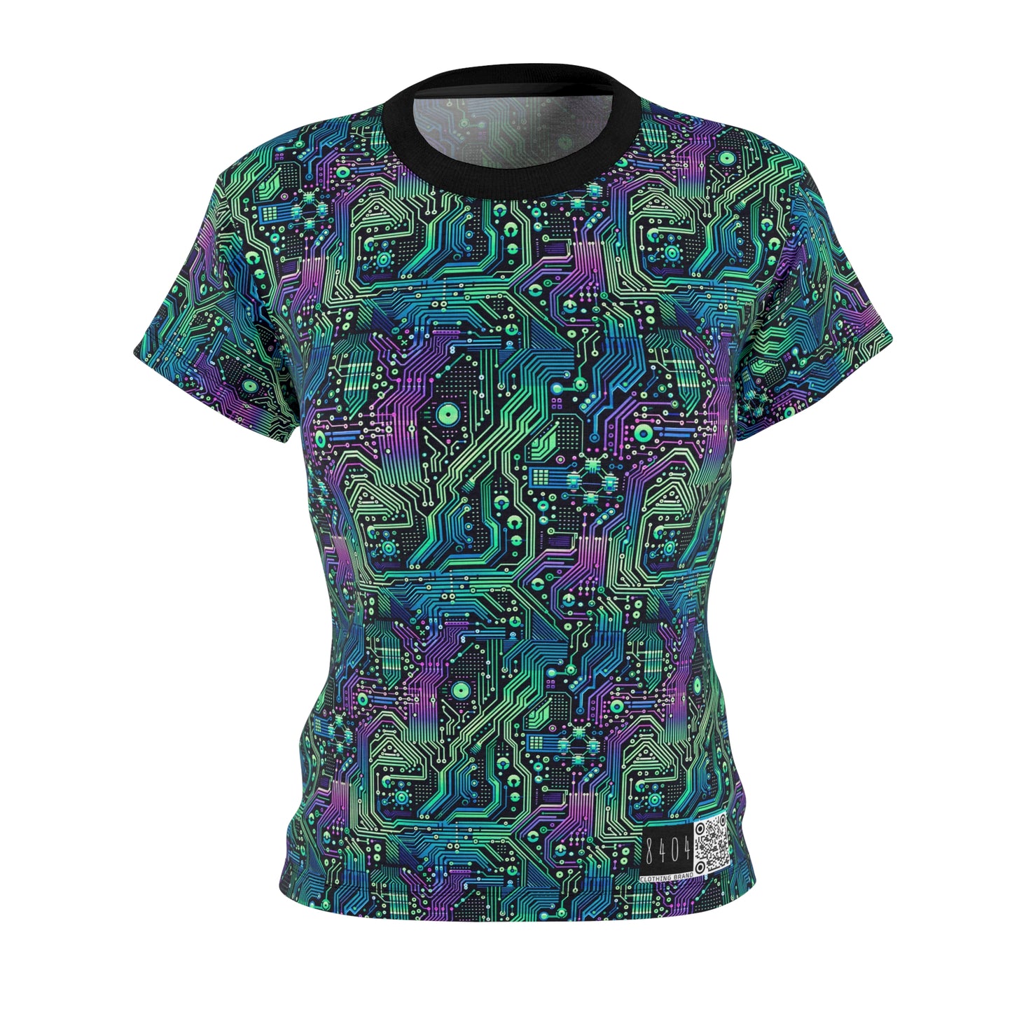 Tech-Infused Neon Tech-Forward Streetwear Women's Cut & Sew Tee - 8404 Design-66
