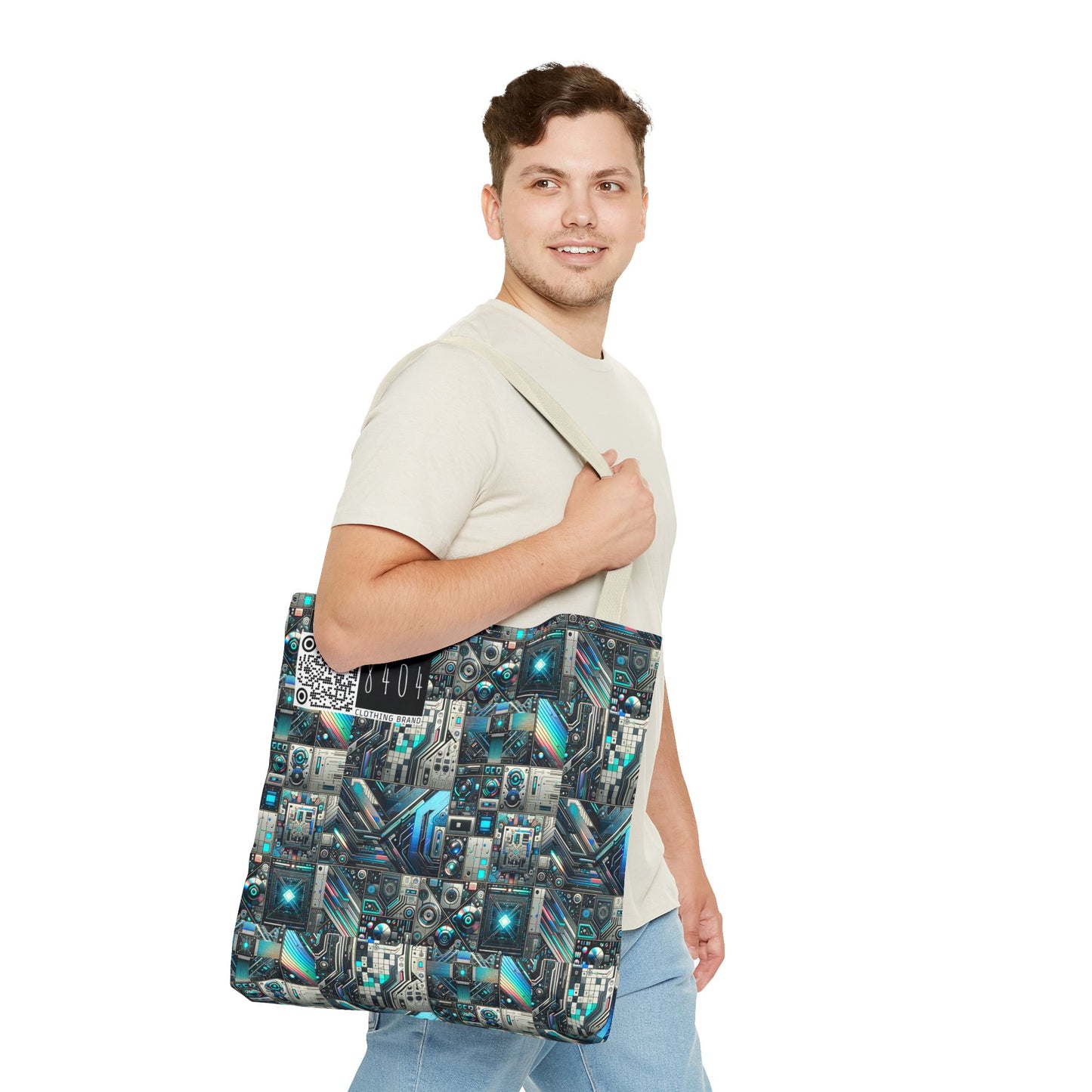 Tech-Infused Futurism Sleek Tech Edge Tote Bag - 8404 Design-48