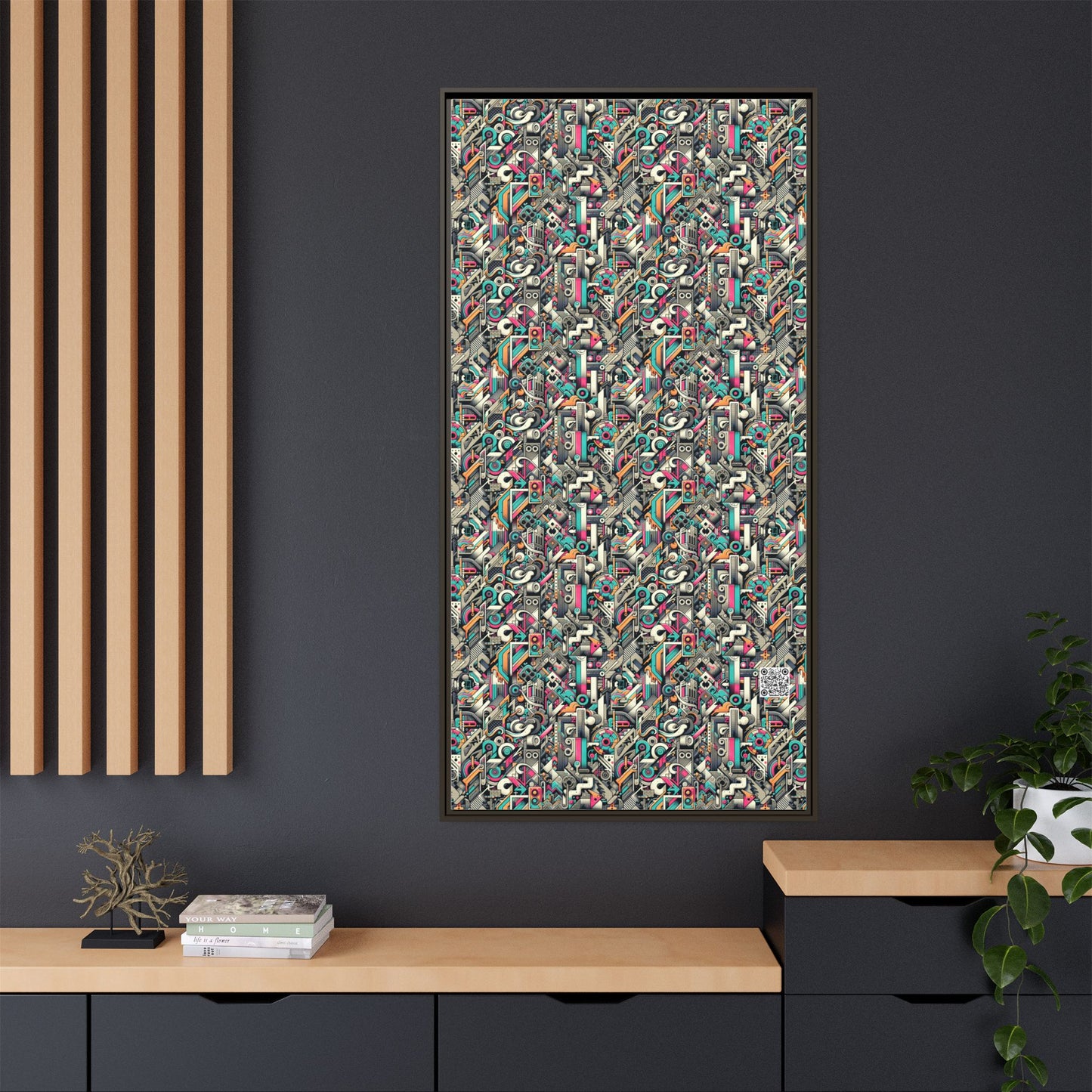 Digital Street Art Urban Street Style Matte Canvas, Framed (multi-color) - 8404 Design-74 B