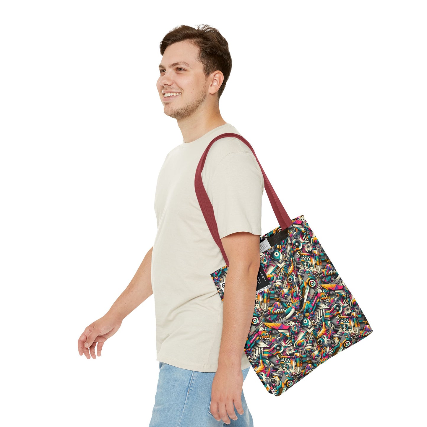 Urban Graffiti Fusion Eclectic Street Art Meets Modern Tech Culture Tote Bag - 8404 Design-55