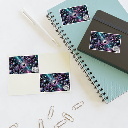 Galactic Hues Tech-Forward Cosmic Fusion Sticker Sheets - 8404 Design-56