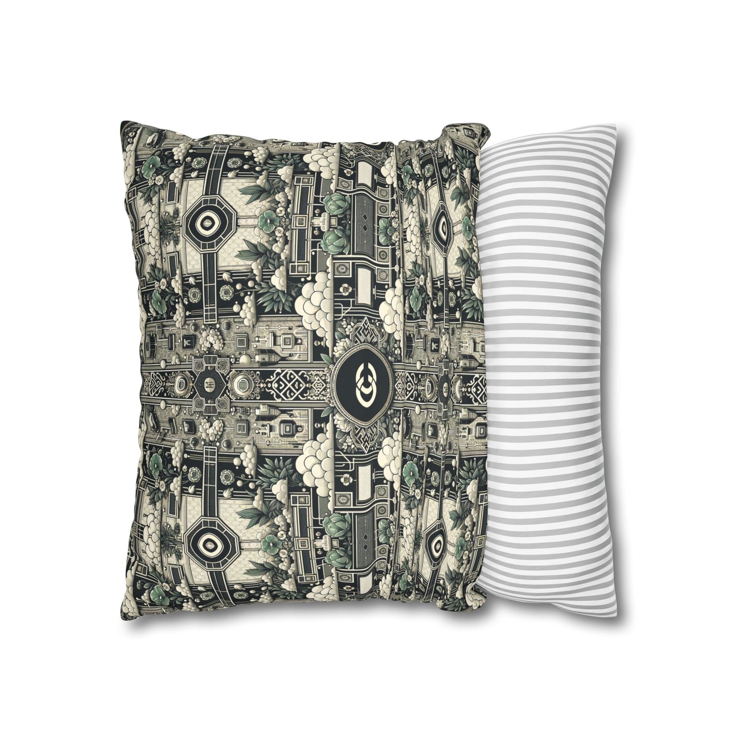 Cyber Garden Party Tech Garden Extravaganza Faux Suede Square Pillowcase - 8404 Design-54