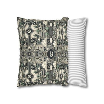 Cyber Garden Party Tech Garden Extravaganza Faux Suede Square Pillowcase - 8404 Design-54