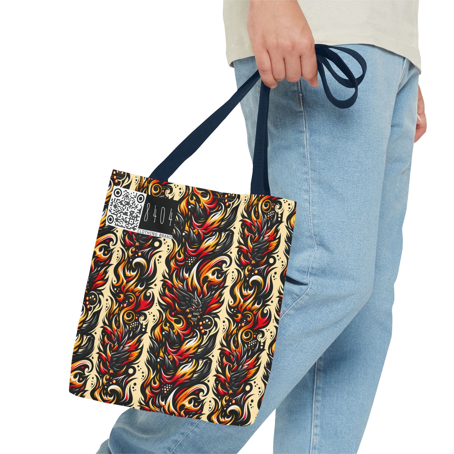 Flame Graphics Maximalist Streetwear Tote Bag - 8404 Design-65