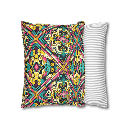 Neon Pop Art Revival Pop Culture Retro Faux Suede Square Pillowcase - 8404 Design-59