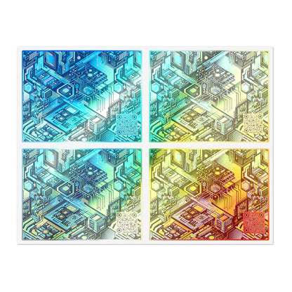 Tech-Infused Neon Tech-Forward Streetwear Sticker Sheets - 8404 Design-38