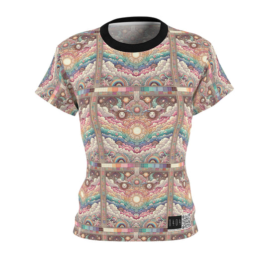 Digital Dreamland Whimsical and Nostalgic Streetwear With a Digital Twist Women's Cut & Sew Tee - 8404 Design-56