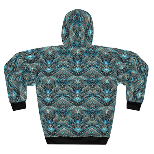 Tech-Infused Futurism Sleek Tech Edge Pullover Hoodie - 8404 Design-49