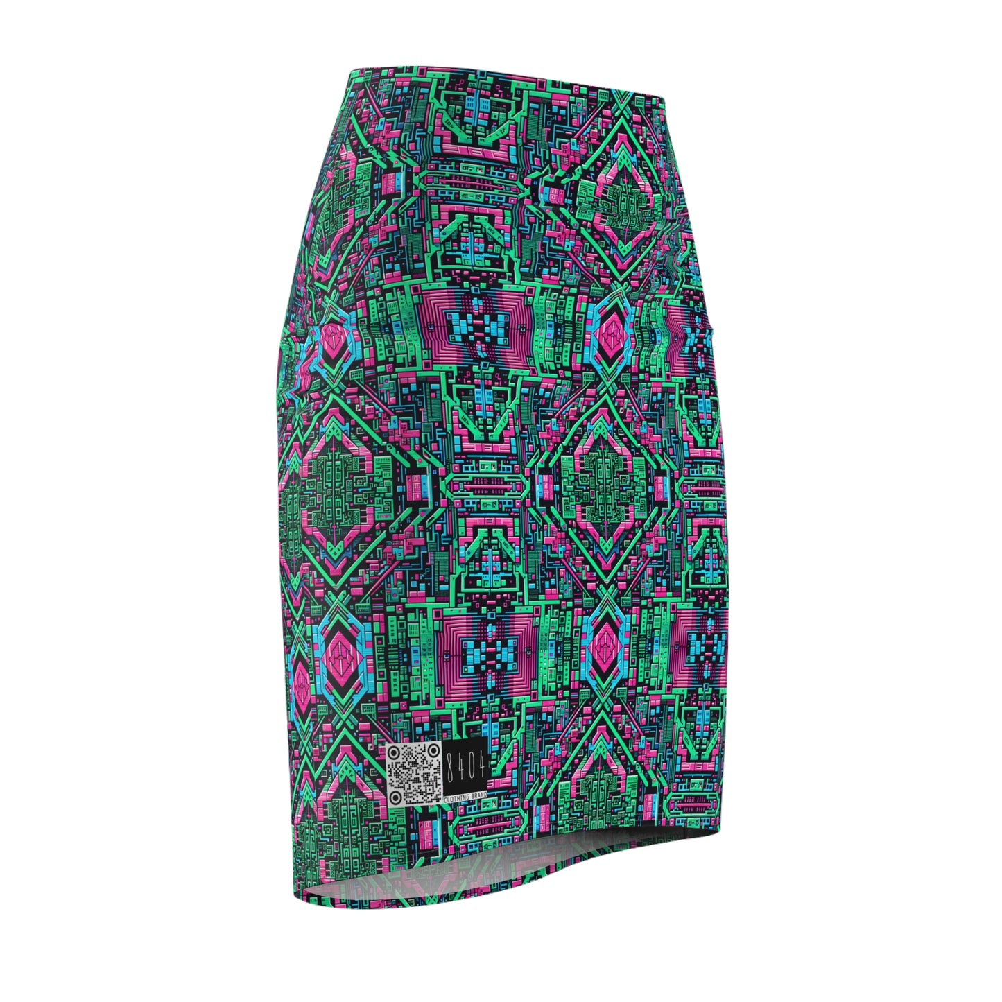 Digital Glitch Vibes Tech-Inspired Streetwear Women's Pencil Skirt - 8404 Design-71